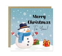 RED OCEAN Merry Christmas Snowman Card For Kids Seasons Greetings Xmas Cards For Friends Family Happy Christmas Son Daughter Teachers Neighbours
