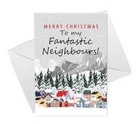 RED OCEAN Merry Christmas To My Fantastic Neighbours Christmas Card, Christmas Card For Neigbours, Handmade Christmas Card