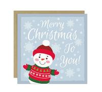 RED OCEAN Merry Christmas To You Card For Kids Children Snowman Cute Christmas Card For Girls Boys 145x145mm With Kraft Envelope Xmas Cards Friends Family