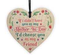 Red Ocean Mother In Law Friendship Birthday Thank You Gift Handmade Wood Heart Sign Plaque Keepsake