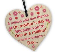 Red Ocean Mothers Day A Million And One Thanks Wooden Heart Plaque Gift For Mum Mothers Day Gift For Mum