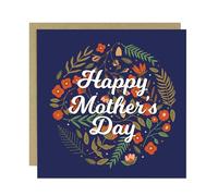 RED OCEAN Mothers Day Card, Card for Mum, Flower Design With Craft Envelope - 14.5x14.5cm, Happy Mother's Day Card For New Mum, Step Mum, Mothers
