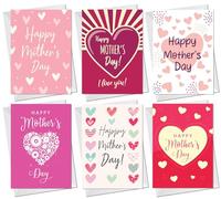 RED OCEAN Mothers Day Cards Pack Of 6, Mothers Day Card, Card For Mum, Card For Nan, Card For Nanny, Card For Nanna, Card For Nanny, Card For Step Mum, Card For Her, Mothers Day Greetings Cards