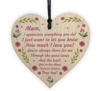 Red Ocean Mothers Day Gift Lockdown Gift For Mum Wooden Heart Thank You Gift For Her