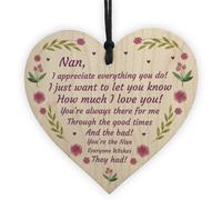 Red Ocean Mothers Day Gift Lockdown Gift For Nan Wooden Heart Thank You Gift For Her