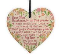 Red Ocean Mother's Day Gift Wooden Heart Nan Gifts Nan Birthday Gift From Granddaughter Keepsake