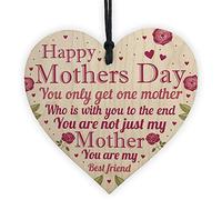 RED OCEAN Mothers Day Wooden Heart Plaque Keepsake For Mum From A Son Or Daughter