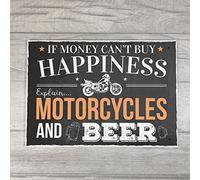 Red Ocean Motorcycles Beer Hanging Plaque Alcohol Pub Plaque Funny Man Cave Wall Sign Birthday Gift