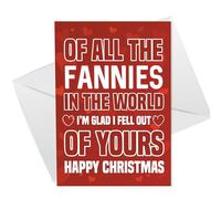 RED OCEAN Mum Christmas Card, Funny Joke Christmas Card For Mum, Rude Christmas Cards For Mum, Novelty Cards For Mum