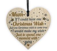 Red Ocean Mum Christmas Memorial Tree Decoration Handmade Hanging Wooden Bauble Chic Sign Gift For Mother