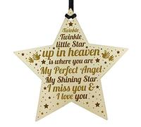 RED OCEAN Mum Dad Nan Grandad Friend MEMORIAL Plaque Wooden Star Remembrance Keepsake