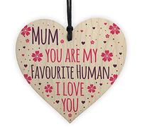 RED OCEAN MUM Gift Wooden Heart MUM Birthday Gift Love Sign MUM Birthday Card Keepsake