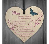Red Ocean Mum I Will Always Love You Wooden Hanging Heart