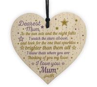 Red Ocean Mum Memorial Bauble Plaque Birthday Christmas Tree Decoration Wooden Heart Gift