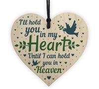 Red Ocean Mum Nan Dad Tribute Wooden Heart Memorial Tree Decoration Plaque Bauble In Memory Sign