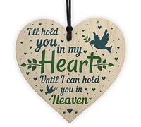RED OCEAN Mum Nan Dad Tribute Wooden Heart Memorial Tree Decoration Plaque Bauble In Memory Sign