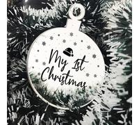 Red Ocean My 1St Christmas Bauble Engraved Heart Hanging Tree Decoration New Baby Gift