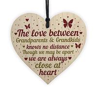 Red Ocean Nan And Grandad Gift Home Hanging Heart Plaque Grandparent Sign Grandma Grandpa Keepsake