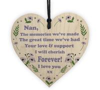 Red Ocean Nan Love Gifts Wooden Heart Sign Gift For Nan Mothers Day Birthday Gift For Her