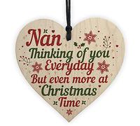 Red Ocean NAN Memorial Christmas Tree Bauble Grave Wooden Hanging Heart Decoration Sign