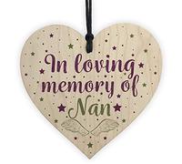 RED OCEAN NAN Memorial Plaques Wooden Heart Christmas Bauble Nanny Gifts For Nan Sign Keepsake