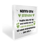 Red Ocean Nanny And Grandad Gift Plaque Christmas Birthday Gifts For Nanny Grandad Grandparent Gift Plaque THANK YOU GIFT