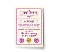 RED OCEAN Nanny Gift Birthday Christmas Nanny A4 Certificate Thank You Gift For Nanny