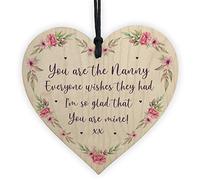 RED OCEAN Nanny Gifts From Grandchildren Nanny Birthday Christmas Wood Heart Thank You Gift
