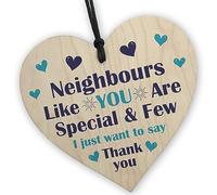Red Ocean Neighbour Gift Plaque Wood Heart Friendship Gift Neighbour Christmas Birthday Gift Keepsake Gift For Him Her Thank You Gift