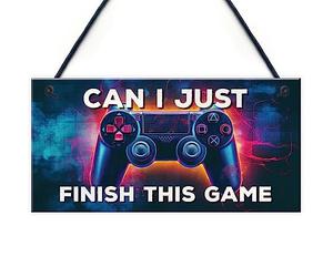 Red Ocean Neon Can I Just Finish This Game Hanging Gaming Sign For Boys Bedroom Sign Man Cave Sign Son Brother Dad Boys Gift