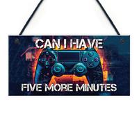 Red Ocean Neon Five More Minutes Hanging Gaming Sign For Boys Bedroom Sign Man Cave Sign Son Brother Dad Boys Gift