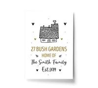 RED OCEAN New Home Gift Personalised House Print Framed Unique Moving Gift House Warming Gift (A4 Print Only - PERSONALISED Home Of The Family)