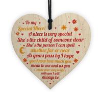 Red Ocean Niece Gifts From Auntie Uncle Handmade Wooden Heart Gift For Niece Keepsake