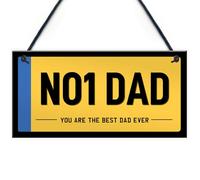 Red Ocean NO1 Dad Licence Plate Hanging Sign Number Plate Plaque Gifts For Dad From Daughter Son Novelty Gift For Birthday Christmas Fathers Day For Him