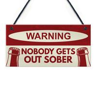 Red Ocean Nobody Gets Out Sober Sign Funny Bar Sign For Home Man Cave Pub Decor Gift For Men Gifts