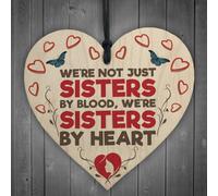 Red Ocean Not Sisters By Blood Sisters By Heart Hanging Plaque Heart Gift