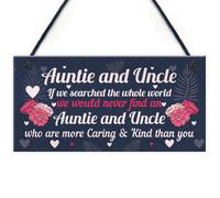 Red Ocean Novelty Auntie And Uncle Gifts For Birthday Christmas Gift From Niece Nephew Family Keepsake Plaque