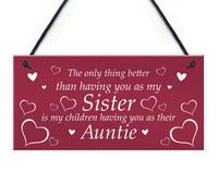 Red Ocean Novelty Auntie Gift Hanging Plaque Sister Gift From Niece Nephew Thank You Gift