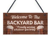 Red Ocean Novelty Backyard Bar Hanging Plaque For The Garden / Man Cave / Kitchen Funny Sign Christmas Gift