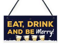Red Ocean Novelty Be Merry Bar Sign Man Cave Pub Kitchen Plaque Gin Gifts