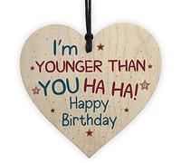 RED OCEAN Novelty Birthday Gift Wooden Hanging Heart Plaque Friendship Sign Gift For Sister Brother Friend