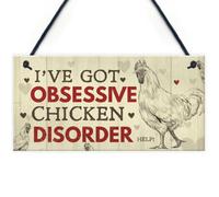 Red Ocean Novelty Chicken Sign Rooster Funny Chicken Coop Hen House Plaque For Garden Gate