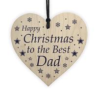 RED OCEAN Novelty Dad Wood Heart Dad Gift From Daughter Son Keepsake