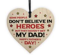 Red Ocean Novelty Fathers Day Gift Superhero Theme Wood Heart Dad Gift From Daughter Son