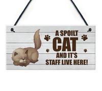 Red Ocean Novelty Funny Cat Sign Pet Sign Pet Gift For Family Home Decor Gift Keepsake