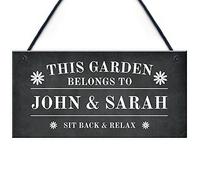 RED OCEAN Novelty Garden Sign Personalised This Garden Belongs To Summerhouse Sign Home Gift