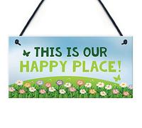 RED OCEAN Novelty Garden Signs OUR HAPPY PLACE Summerhouse Signs Garden Shed Signs