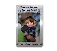 RED OCEAN Novelty Gift for Brother Personalised Metal Wallet Card Birthday Gift for Him Novelty Keepsake