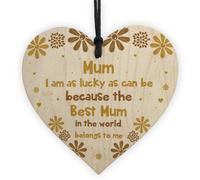 Red Ocean Novelty Gift For Mum Birthday Wooden Heart Thank You Gift For Her Keepsake