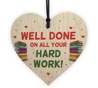 Red Ocean Novelty Gift For Teacher Teaching Assistant Wood Heart School Gift For Daughter Son